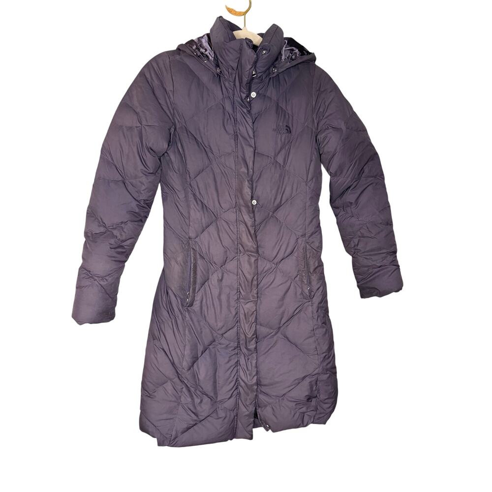 The North Face long purple goose-down puffer‎ jacket
